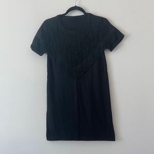 Topshop Women’s Black Fringe Dress Size 4